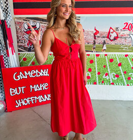 J.HOFFMAN'S Emma Midi Dress- Red