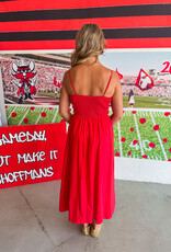 J.HOFFMAN'S Emma Midi Dress- Red