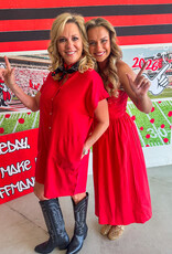 J.HOFFMAN'S Emma Midi Dress- Red
