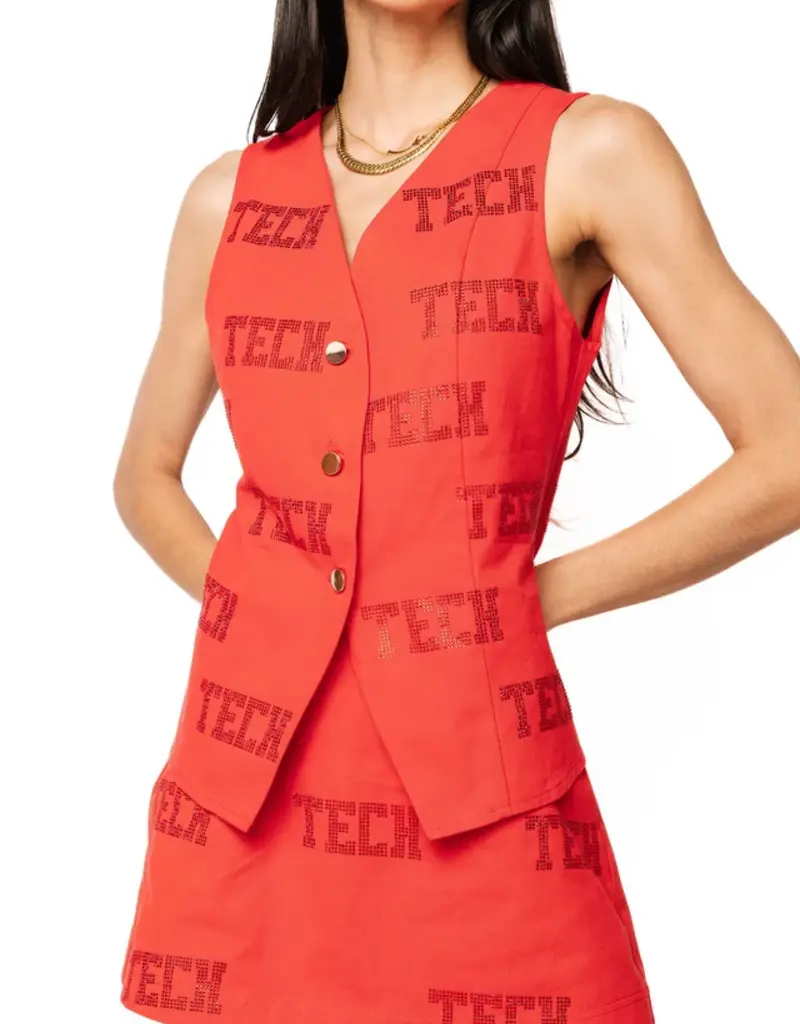 J.HOFFMAN'S Queen of Sparkles Texas Tech Tonal Skirt