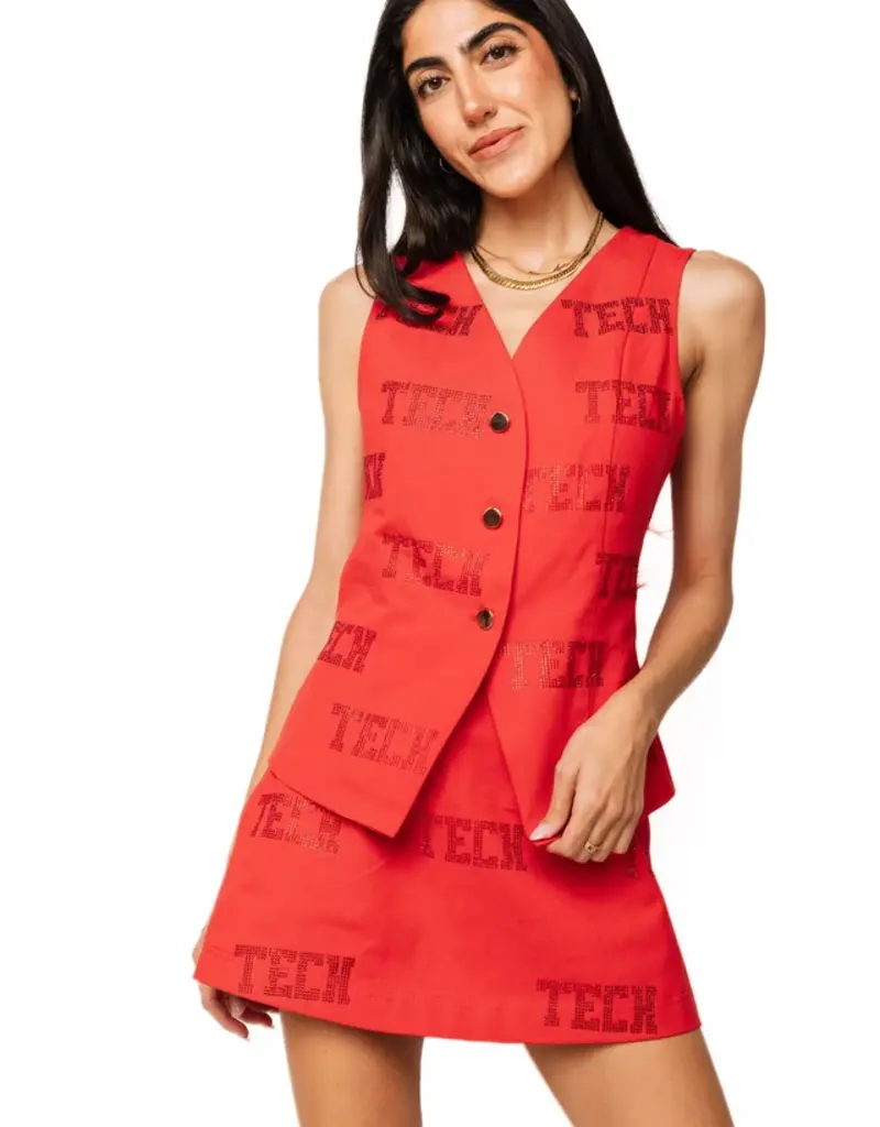 J.HOFFMAN'S Queen of Sparkles Texas Tech Tonal Skirt