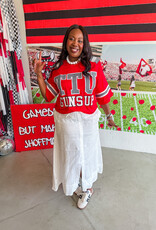 J.HOFFMAN'S Queen of Sparkles Texas Tech Gingham Jersey