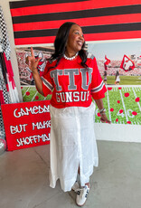 J.HOFFMAN'S Queen of Sparkles Texas Tech Gingham Jersey