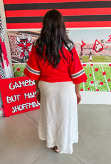 J.HOFFMAN'S Queen of Sparkles Texas Tech Gingham Jersey
