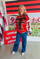 J.HOFFMAN'S Queen of Sparkles Texas Tech Bomber Jacket