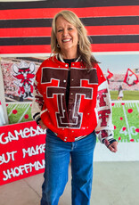 J.HOFFMAN'S Queen of Sparkles Texas Tech Bomber Jacket