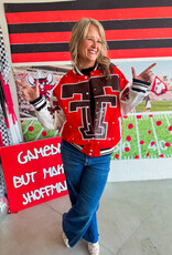 J.HOFFMAN'S Queen of Sparkles Texas Tech Bomber Jacket