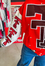 J.HOFFMAN'S Queen of Sparkles Texas Tech Bomber Jacket