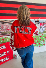 J.HOFFMAN'S Queen of Sparkles Texas Tech Bomber Jacket