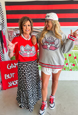 J.HOFFMAN'S Queen of Sparkles Texas Tech Gingham Mascot Tee