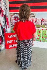 J.HOFFMAN'S Queen of Sparkles Texas Tech Gingham Mascot Tee