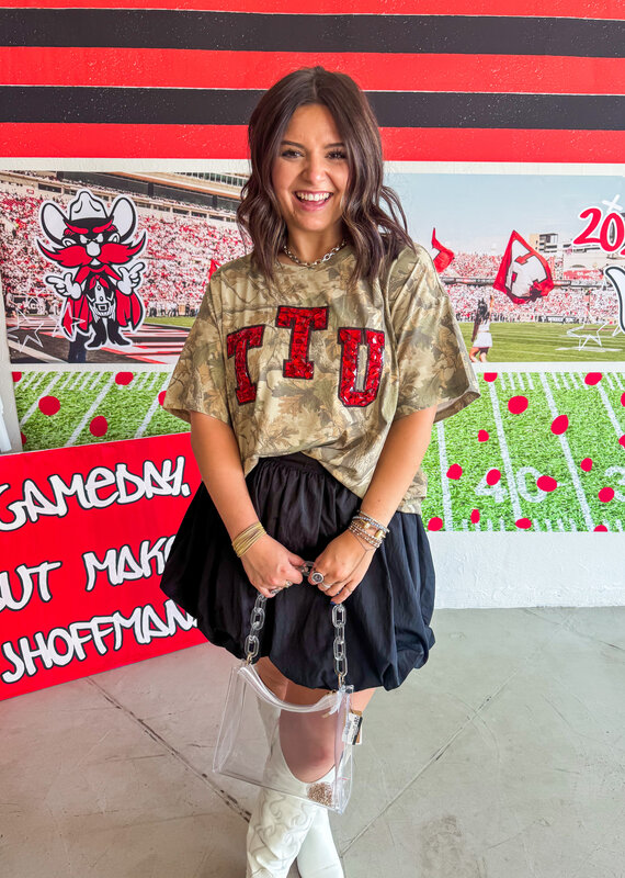 J.HOFFMAN'S Queen of Sparkles TTU Camo Tee