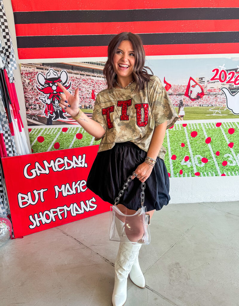 J.HOFFMAN'S Queen of Sparkles TTU Camo Tee