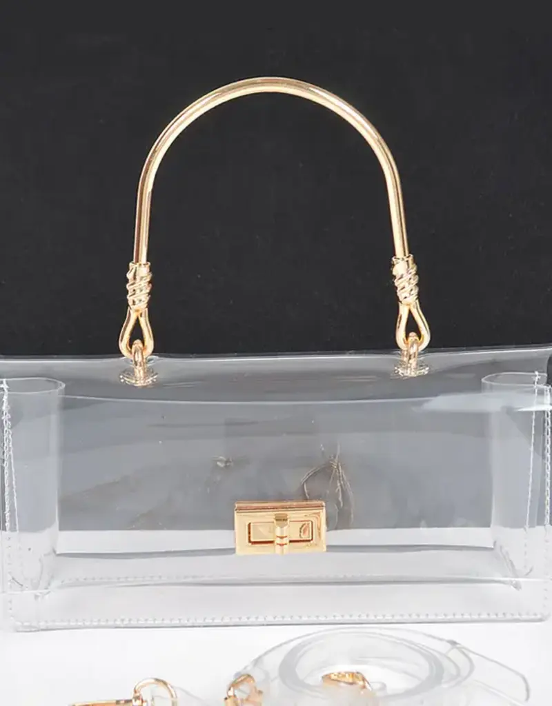 J.HOFFMAN'S The Raider Clear Bag in Gold