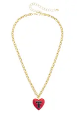 J.HOFFMAN'S Double T Heart Pendant Necklace