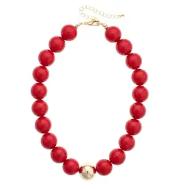 J.HOFFMAN'S Marjorie Red Gumball Necklace