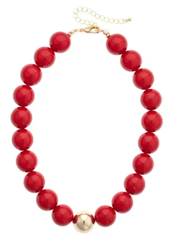 J.HOFFMAN'S Marjorie Red Gumball Necklace
