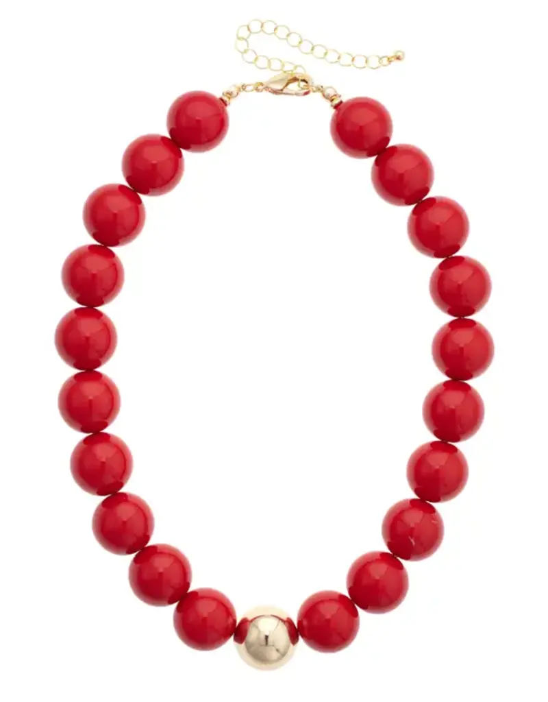 J.HOFFMAN'S Marjorie Red Gumball Necklace