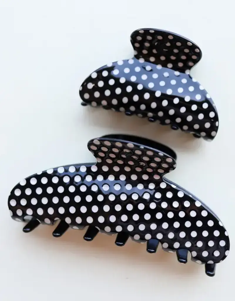 J.HOFFMAN'S Oversized Black & White Dot Claw Clip