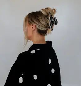 J.HOFFMAN'S Oversized Black & White Dot Claw Clip