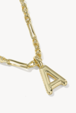 KENDRA SCOTT Bubble Letter Pendant Necklace in Gold