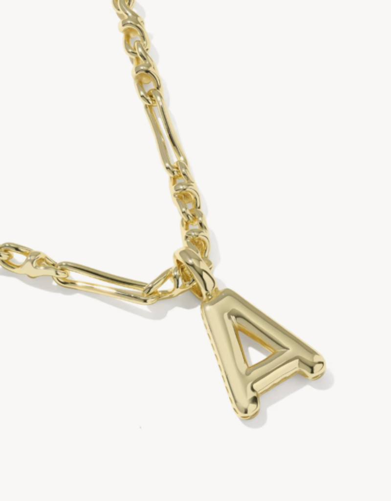 KENDRA SCOTT Bubble Letter Pendant Necklace in Gold