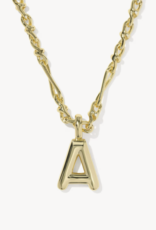 KENDRA SCOTT Bubble Letter Pendant Necklace in Gold
