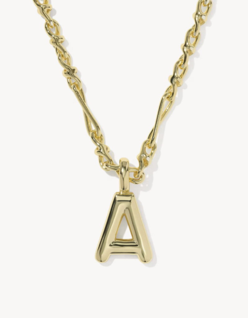 KENDRA SCOTT Bubble Letter Pendant Necklace in Gold