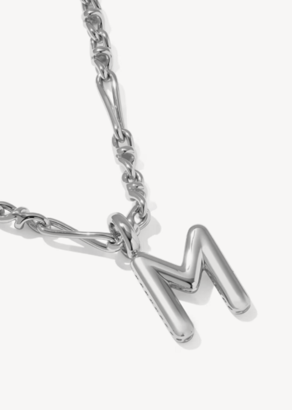 KENDRA SCOTT Bubble Letter Pendant Necklace in Silver