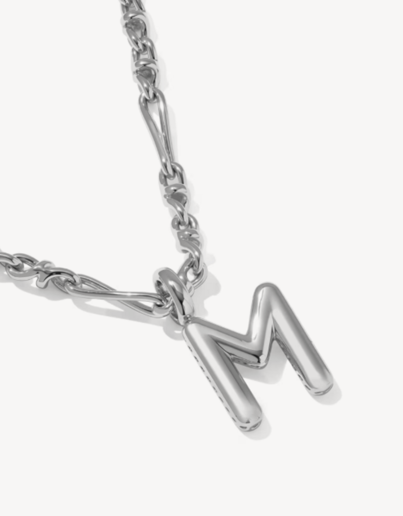 KENDRA SCOTT Bubble Letter Pendant Necklace in Silver