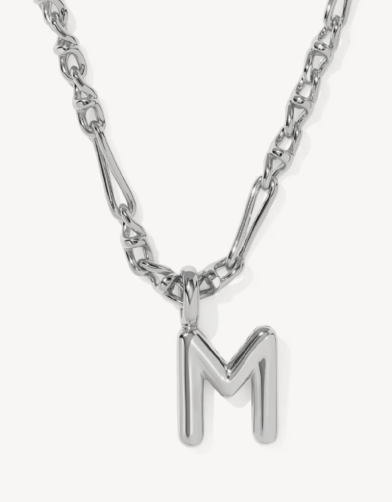 KENDRA SCOTT Bubble Letter Pendant Necklace in Silver
