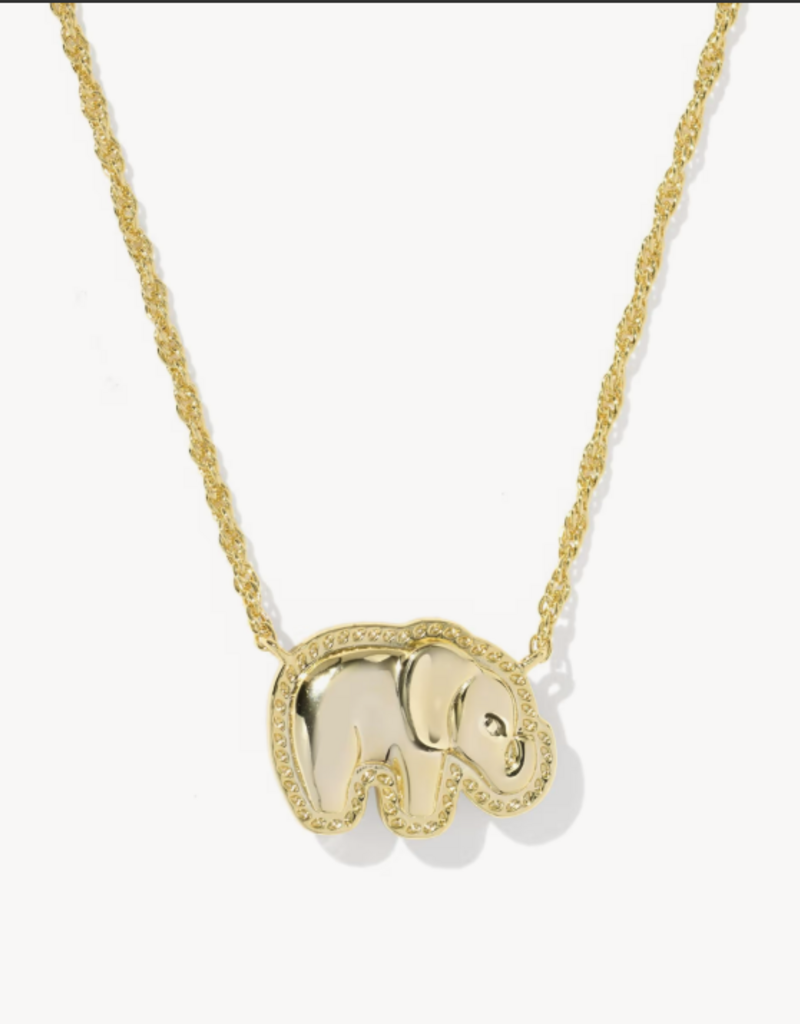 KENDRA SCOTT Elephant Pendant Necklace in Light Grey Mop