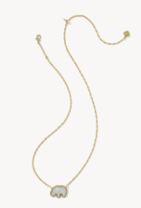 KENDRA SCOTT Elephant Pendant Necklace in Light Grey Mop