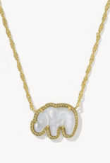 KENDRA SCOTT Elephant Pendant Necklace in Light Grey Mop