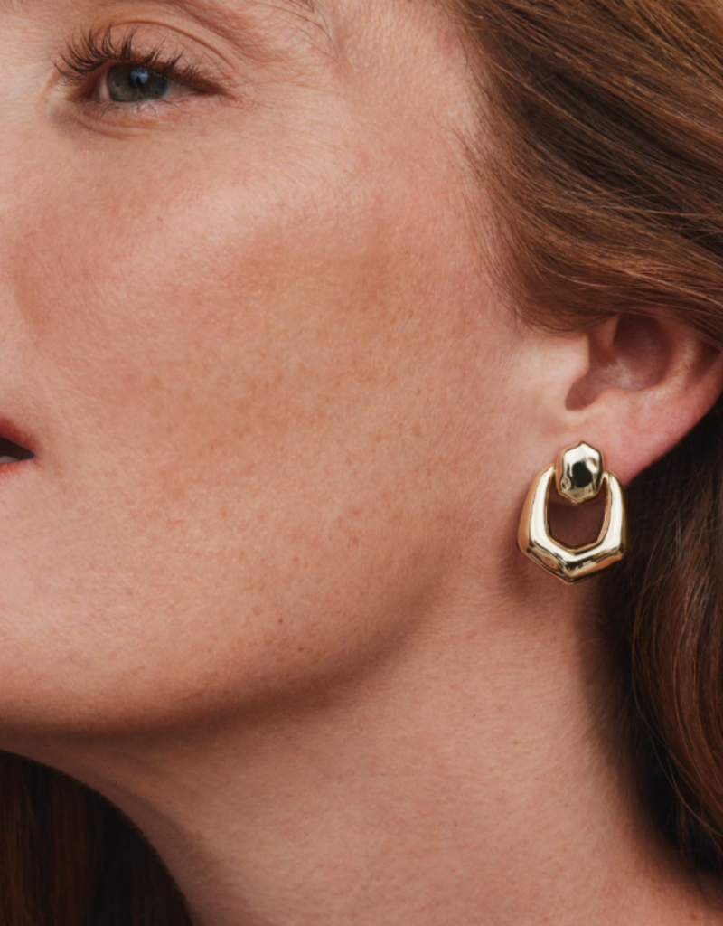 KENDRA SCOTT Embry Open Frame Earrings in Gold
