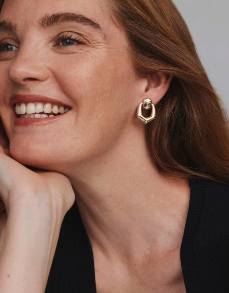 KENDRA SCOTT Embry Open Frame Earrings in Gold
