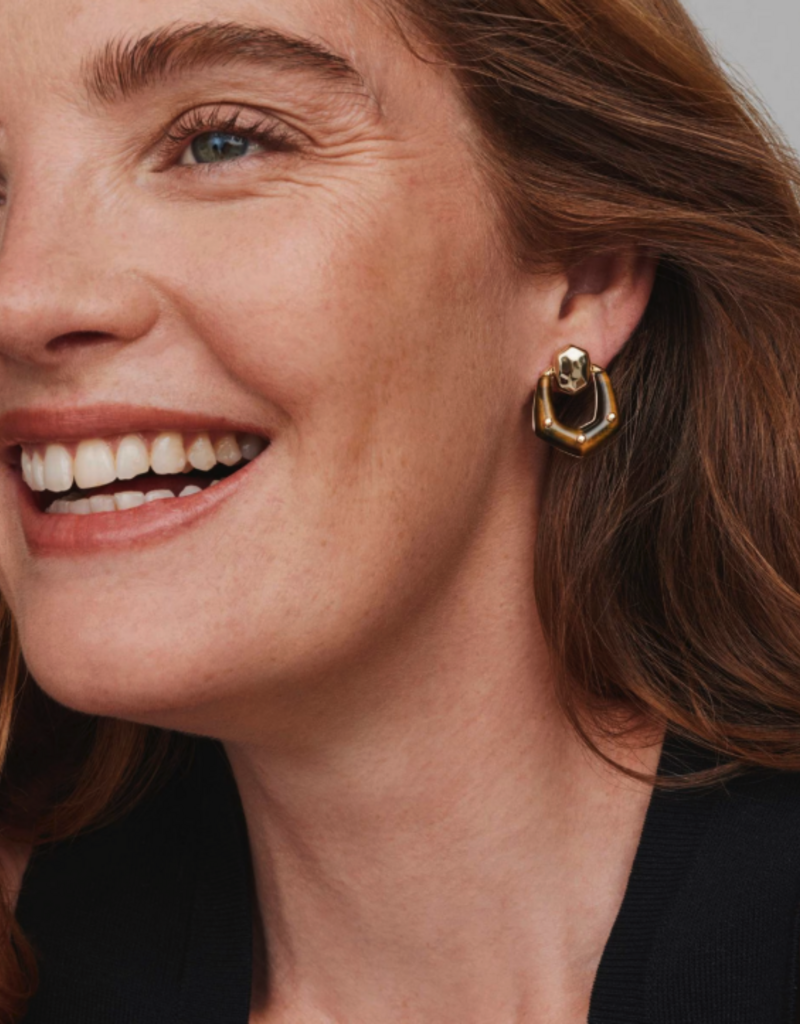 KENDRA SCOTT Embry Open Frame Earrings in Gold