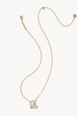 KENDRA SCOTT Drill Team Boot Pendant Necklace in Ivory Mop