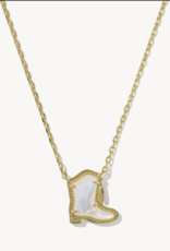 KENDRA SCOTT Drill Team Boot Pendant Necklace in Ivory Mop
