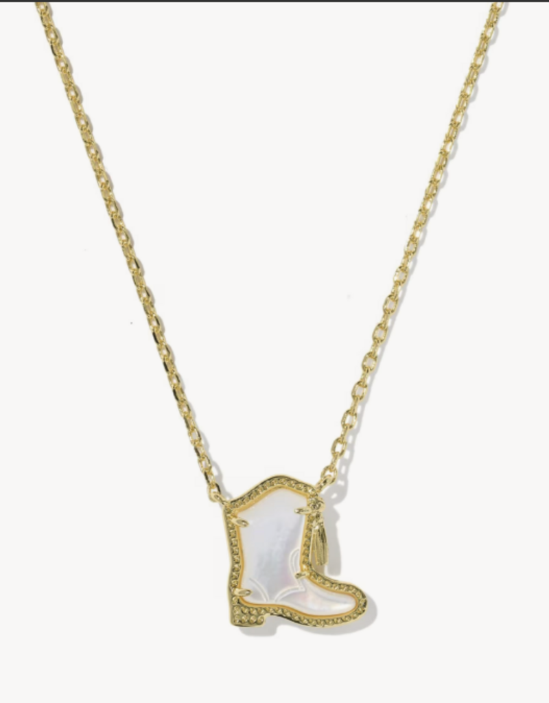 KENDRA SCOTT Drill Team Boot Pendant Necklace in Ivory Mop