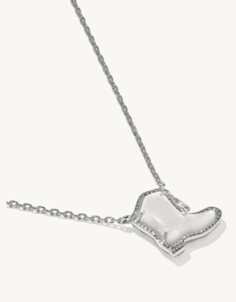 KENDRA SCOTT Drill Team Boot Pendant Necklace in Ivory Mop