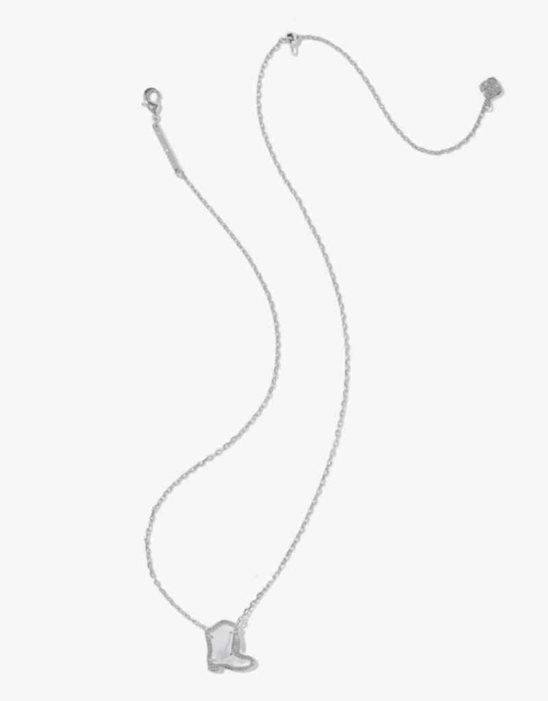 KENDRA SCOTT Drill Team Boot Pendant Necklace in Ivory Mop
