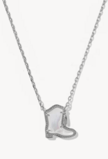 KENDRA SCOTT Drill Team Boot Pendant Necklace in Ivory Mop