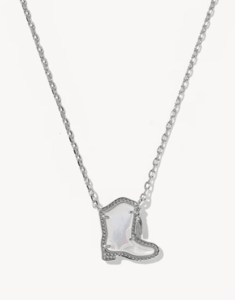 KENDRA SCOTT Drill Team Boot Pendant Necklace in Ivory Mop