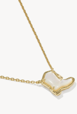 KENDRA SCOTT Drill Team Boot Pendant Necklace in Ivory Mop