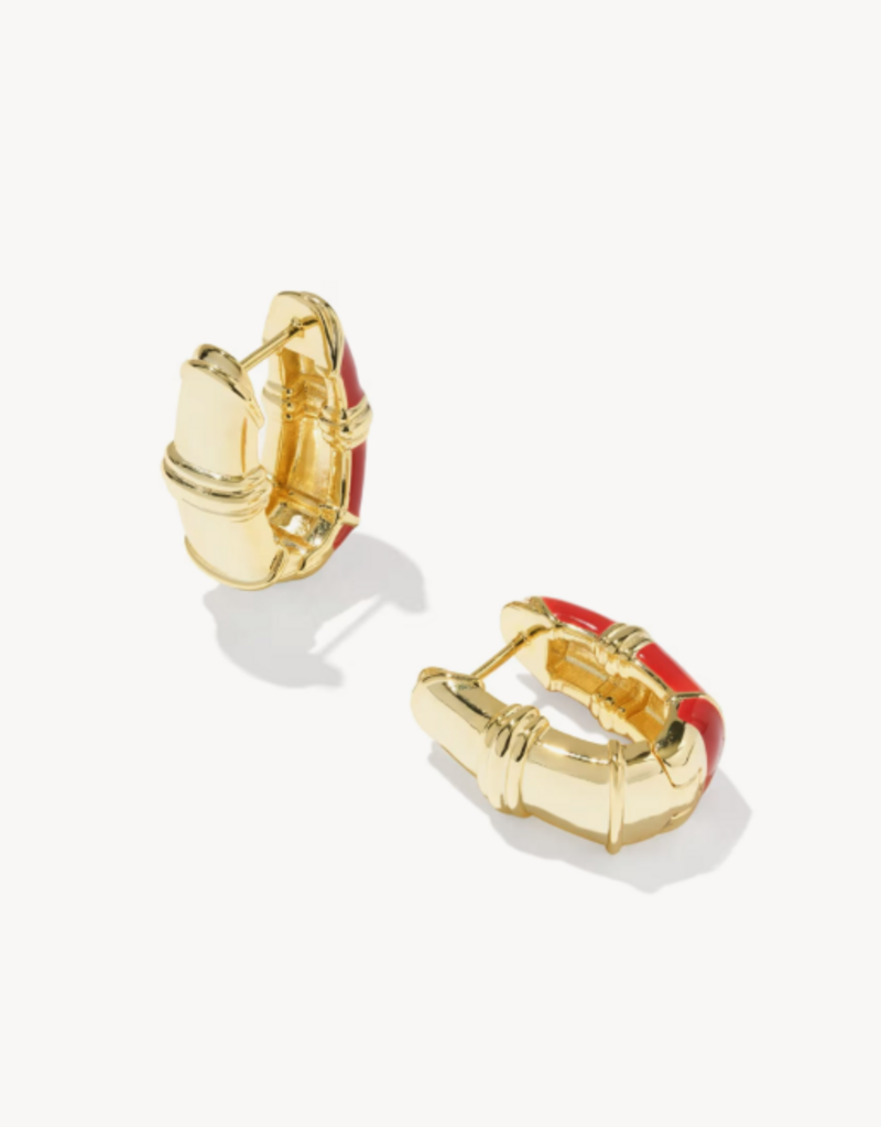 KENDRA SCOTT Courtney Enamel Huggie in Gold