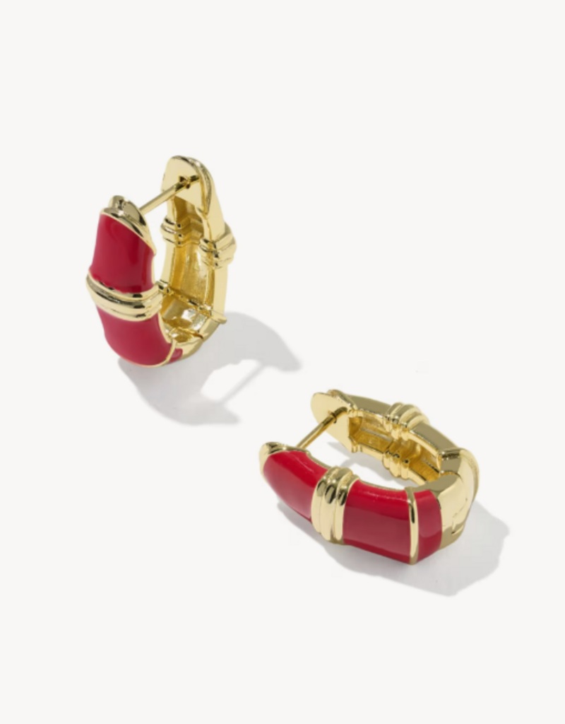 KENDRA SCOTT Courtney Enamel Huggie in Gold