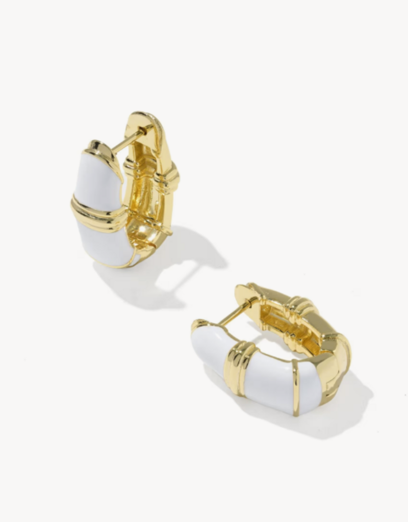 KENDRA SCOTT Courtney Enamel Huggie in Gold