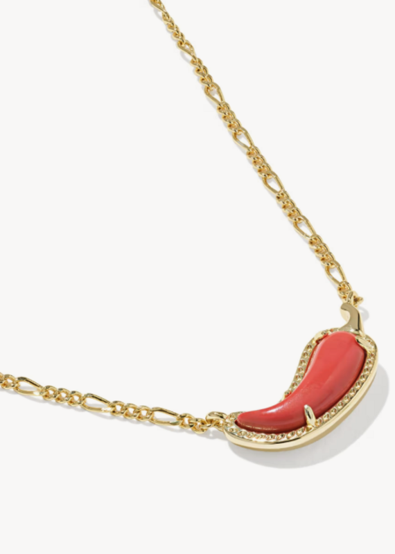 KENDRA SCOTT Chili Pepper Pendant Necklace in Red