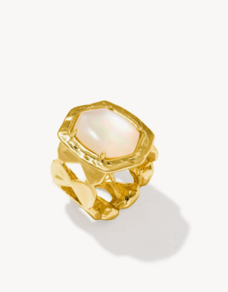 KENDRA SCOTT Tiger Stripe Daphne Cocktail Ring in Gold